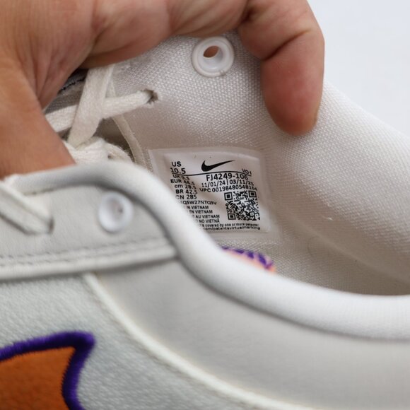 Nike Book 1 Valley Basketball Men's 10.5 White Purple Gold Sneakers FJ4249 106 - Picture 3 of 9